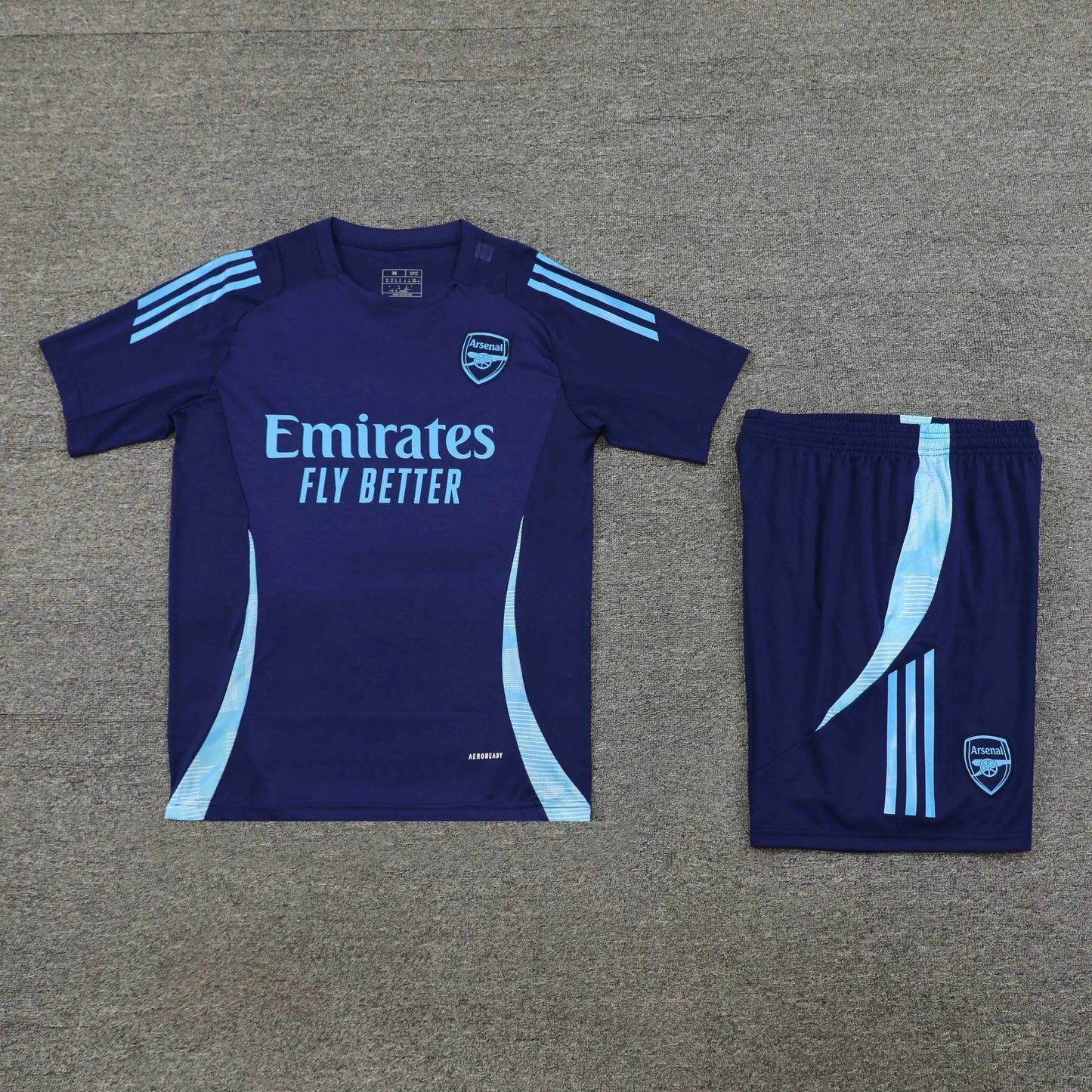 2425 Arsenal Dark Blue Training Uniform Set Short Sleeve