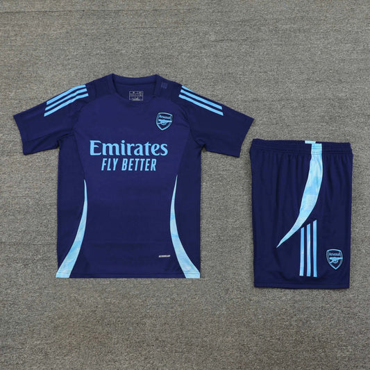 2425 Arsenal Dark Blue Training Uniform Set Short Sleeve